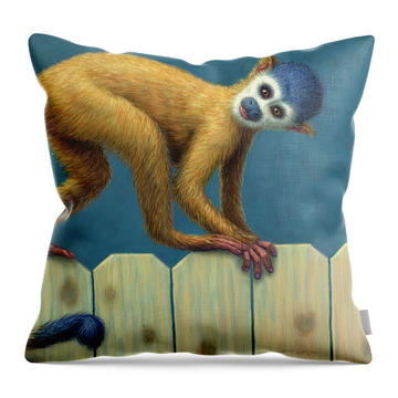 Squirrel Monkey Throw Pillows