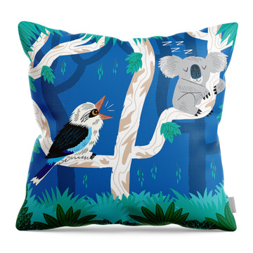 Birds Australia Throw Pillows