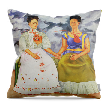 Two Face Paintings Throw Pillows