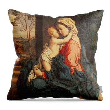 Mother and Child Paintings Throw Pillows