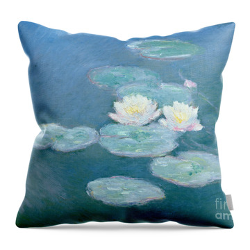 White Water Lily Throw Pillows