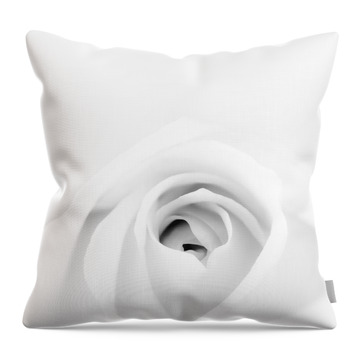 White Rose Buds Throw Pillows