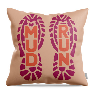 Mud Run Throw Pillows