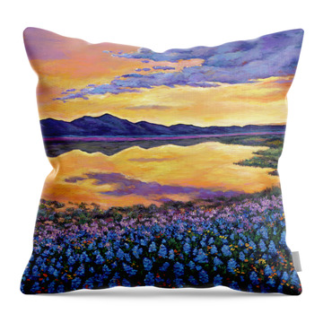 Purple Wildflowers Throw Pillows