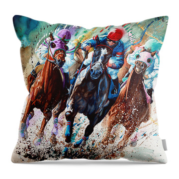 Racing Horse Throw Pillows