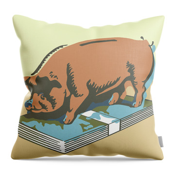 Piggy Bank Throw Pillows