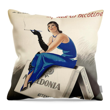 Cigarette Ads Paintings Throw Pillows