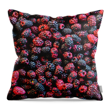 Wild Black Raspberry Throw Pillows