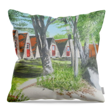 Camp Of The Woods Throw Pillows