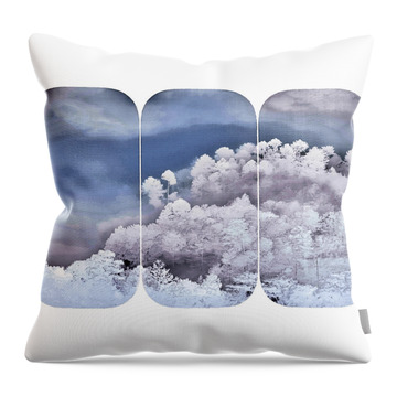 Purple Winter Triptych Throw Pillows