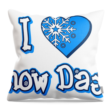 I Love Snow Days Throw Pillow