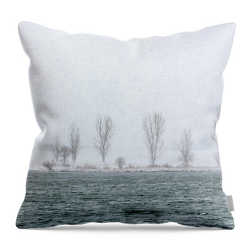 Blowing Snow Throw Pillows