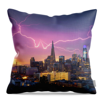 San Francisco Cityscape Throw Pillows