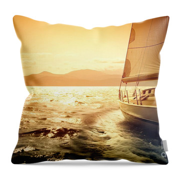 Luxury Yachts Throw Pillows