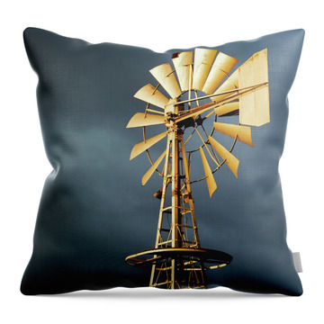 Old Windmill Throw Pillows