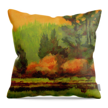 Deschutes River Sunset Throw Pillows