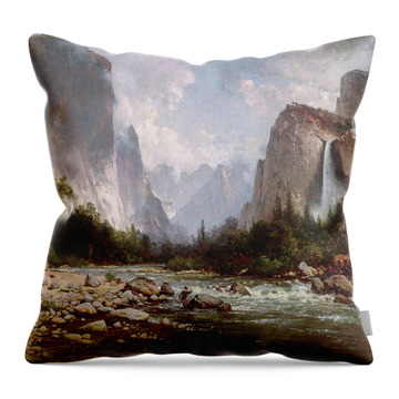 View Of Yosemite Valley 1885 Throw Pillow