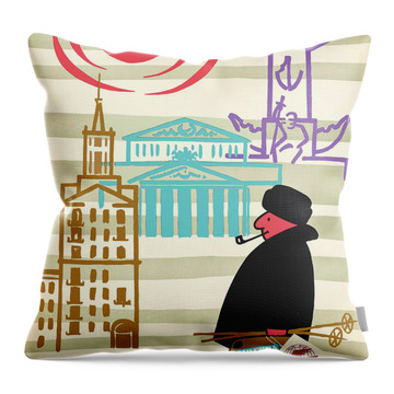 Visit Ussr On Winter Throw Pillow