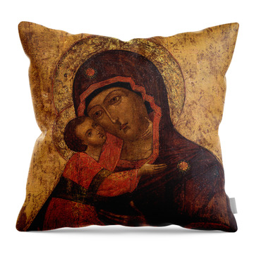Orthodox Icons Paintings Throw Pillows