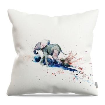 India Wildlife Paintings Throw Pillows