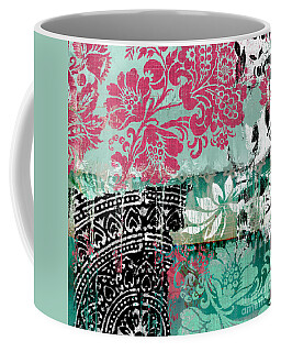 Fabric Collage Coffee Mugs