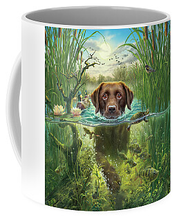 2 Winifred & Lily Large 16 oz Coffee Mugs Aqua/Turquoise GOLDEN RETRIEVER Dog 