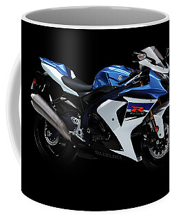 Retro Motorcycle Racing Black Coffee Mug Suzuki Motorbike 