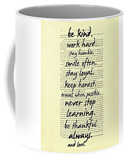 Work Hard and Be Nice to People Ceramic Coffee Mug Watercolor Quote