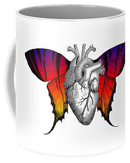 Hearts With Wings Coffee Mugs
