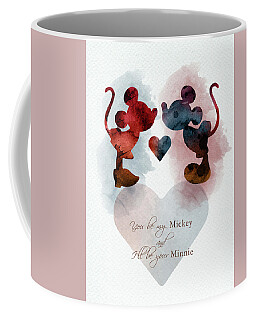 Mickey Mouse and Walt Disney black and white Coffee Mug by Mihaela Pater -  Fine Art America