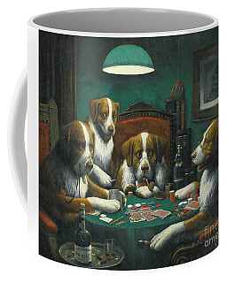 DOGS PLAYING POKER 11 OZ COFFEE MUG TEA CUP ANIMALS GAMING CARD GAMES INTELIGENT 