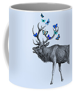 Elk Digital Art Coffee Mugs