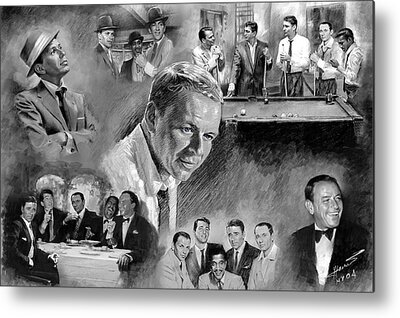 The Rat Pack BW 044 Metal Plate Picture_Metal wall art Poster 