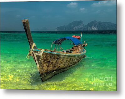 Wooden Boat Metal Prints