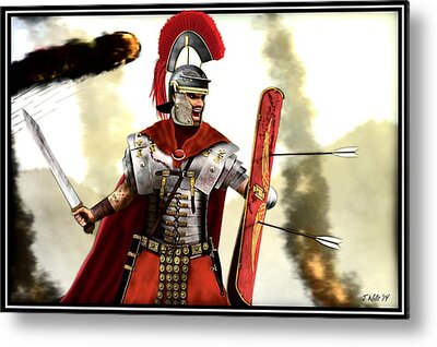 Ancient Roman Warrior Digital Art Metal Prints