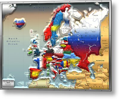 Europe Map Metal Prints