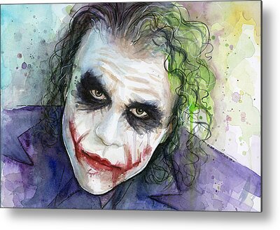 Joker Portrait Metal Prints