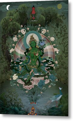Tibetan Buddhism Digital Art Metal Prints