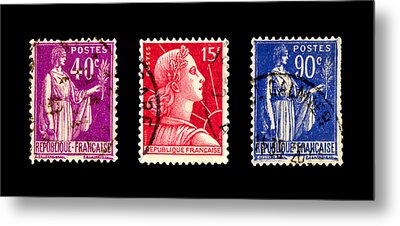 Stamp Collection Metal Prints