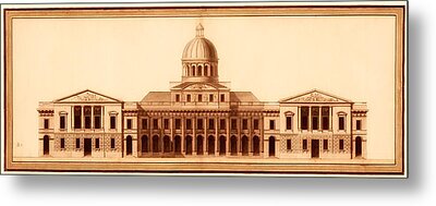 Historic Architecture Drawings Metal Prints