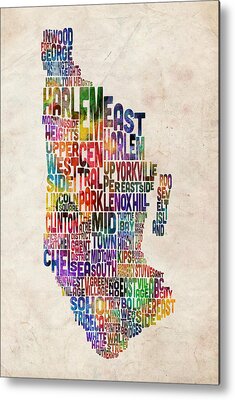 Us State Map Metal Prints