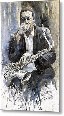 Saxophonist Metal Prints