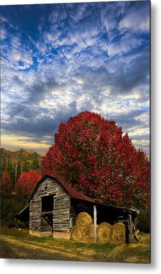 Tennessee Hay Bales Metal Prints