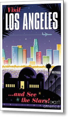 Los Angeles Skyline Metal Prints