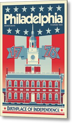 Independence Hall Digital Art Metal Prints