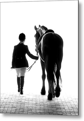 Horse And Rider Metal Prints