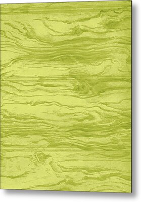 Green Grain Wood Texture Metal Prints