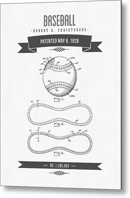 Baseball Bat Patent Metal Prints
