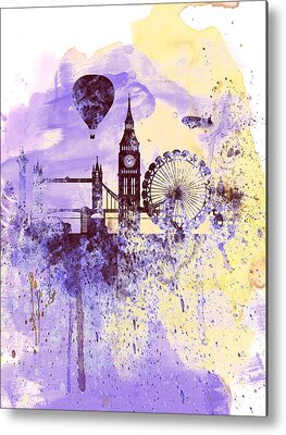 London Skyline Paintings Metal Prints