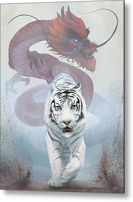 The Tiger Digital Art Metal Prints